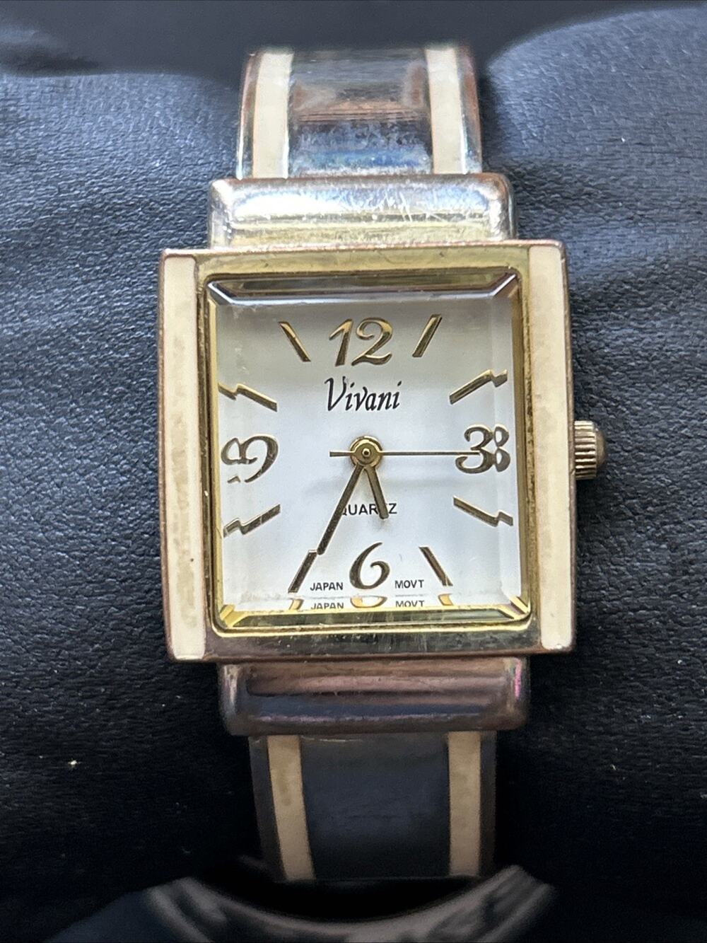 Vivani White Dial And Bezel Women’s Cuff Watch